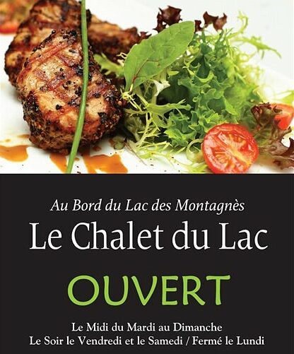 Spécialités grillées et salades fraîches chez chalet-du-lac-mazamet au bord du lac à Mazamet,